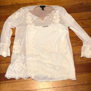 Beautiful White Overlay Top